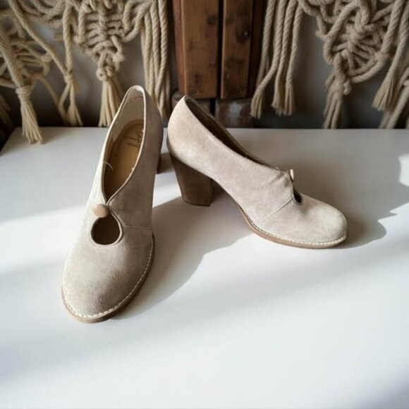 Latigo Shoes - LATIGO FROM ANTHROPOLOGY TAUPE SUEDE SHOES